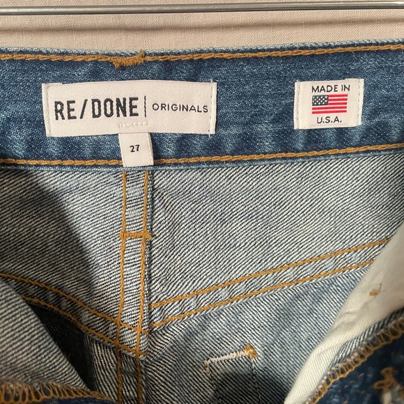 Re/Done jean shorts size 27 cutoff button fly cotton summer boho - Picture 11 of 14